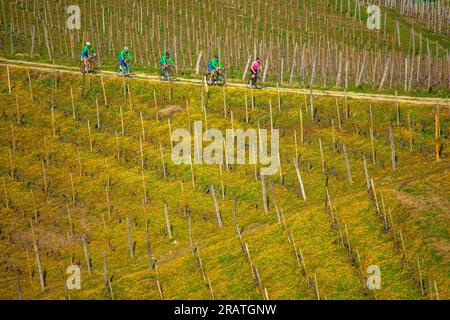 Il percorso panoramico, Canelli, Piemonte, Italia Foto Stock