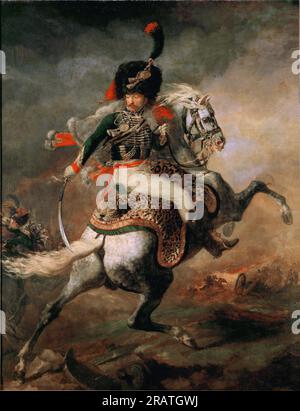 Ufficiale dei cacciatori in carica a cavallo (Charging Hussar) 1812 di Théodore Géricault Foto Stock