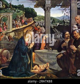 Adorazione dei Pastori 1485 di Domenico Ghirlandaio Foto Stock