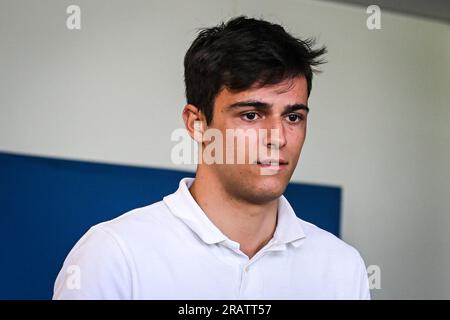 Poissy, Francia. 5 luglio 2023. Pacho MARTINEZ (figlio di Luis ENRIQUE) durante la presentazione di Luis ENRIQUE come nuovo allenatore di Paris Saint-Germain il 5 luglio 2023 al PSG Campus di Poissy, Francia - foto Matthieu Mirville/DPPI Credit: DPPI Media/Alamy Live News Foto Stock