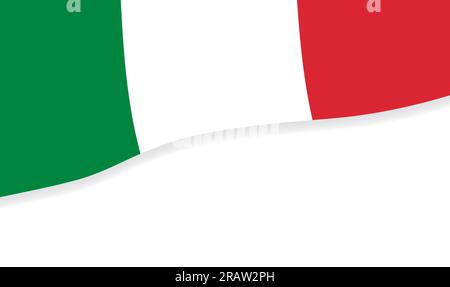 bandiera italiana ondulata su sfondo bianco - illustrazione vettoriale Illustrazione Vettoriale
