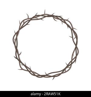 Corona di spine, Crocifissione di Gesù Cristo, concetto venerdì Santo - illustrazione vettoriale Illustrazione Vettoriale