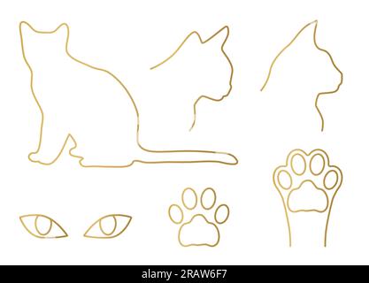 icona elementi di disegno golden cat - illustrazione vettoriale Illustrazione Vettoriale