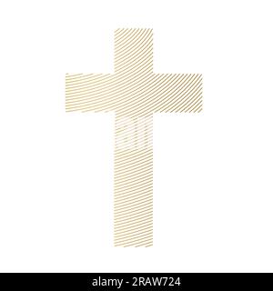 Golden christian icona a forma di croce- illustrazione vettoriale Illustrazione Vettoriale