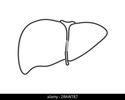 contorno nero dell'icona del fegato - illustrazione vettoriale Illustrazione Vettoriale