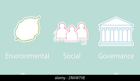 Concetto ESG (Environmental Social Governance) - illustrazione vettoriale Illustrazione Vettoriale