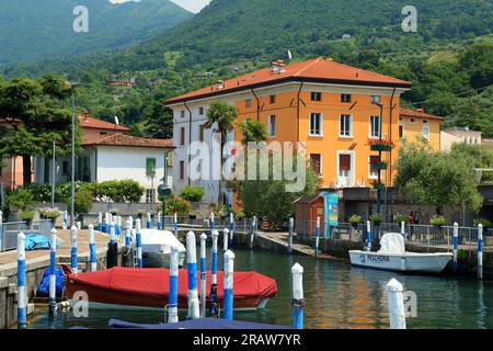 Lago d'Iseo, città di Sulzano. Lago d'Iseo, Iseosee, Italia Foto Stock