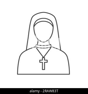 icona suora cattolica - illustrazione vettoriale Illustrazione Vettoriale