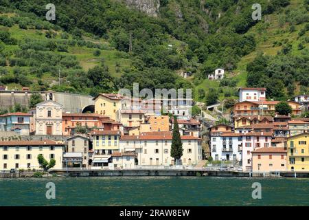Lago d'Iseo, città di Vello. Lago d'Iseo, Iseosee, Italia Foto Stock
