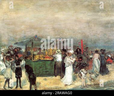 Fruit Stand, Coney Island di William James Glackens Foto Stock