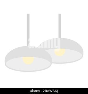Lampada da soffitto, elemento di design interno per soggiorno o armadio, illustrazione vettoriale piatta Illustrazione Vettoriale