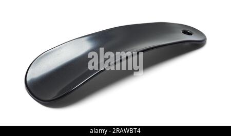 Black Plastic Shoehorn Cut Out on White. Foto Stock