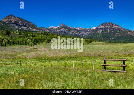 Williams Reservoir e Creek si trovano nella natura selvaggia tra Pagosa Springs e Lake City Foto Stock