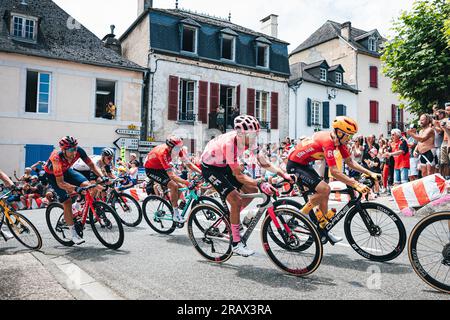 Francia. 5 luglio 2023. Foto di Alex Whitehead/SWpix.com - 05/07/2023 - Ciclismo - 2023 Tour de France - tappa 5: Da Pau a Laruns (162 km) - James Shaw di EF Education-EasyPost credito: SWpix/Alamy Live News Foto Stock