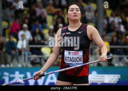 Haruka Kitaguchi (JPN) si piazza secondo nel giavellotto femminile a 207-10 (63 34 m) durante l'Athletiissima, venerdì 30 giugno 2023, a Losanna, Svizzera. (Jiro Mochizuki/immagine dello sport) Foto Stock