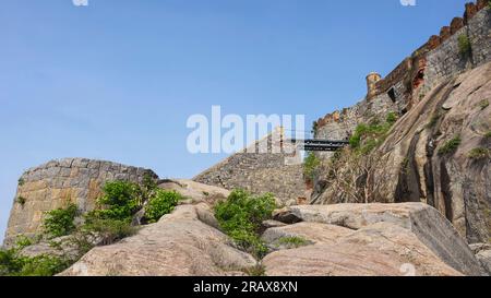 Vista della fortezza di Gingee Fort, Villupuram, Tamilnadu, India. Foto Stock
