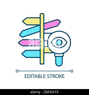 Icona colore RGB per prendere decisioni informate Illustrazione Vettoriale