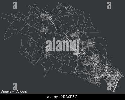 Mappa stradale di ANGERS-4 CANTON, ANGERS Illustrazione Vettoriale