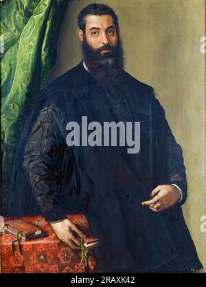 Francesco Salviati, Ritratto d'uomo, pittura in arte, prima del 1563 Foto Stock