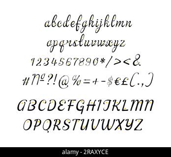 Set alfabeto in stile decor scritto a mano Illustrazione Vettoriale