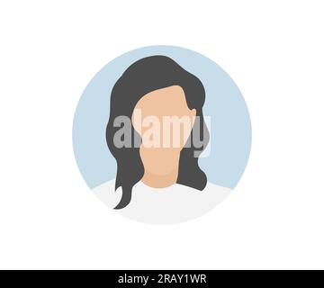 Icona donna segnaposto persona. Donna d'affari, personaggi per social media e networking, profilo utente, progettazione e sviluppo di siti Web e app. Illustrazione Vettoriale