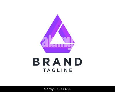 Logo astratto L iniziale. Forma arrotondata viola a liquido isolata su sfondo bianco. Utilizzabile per logo aziendali e di branding. Flat Vector lo Illustrazione Vettoriale