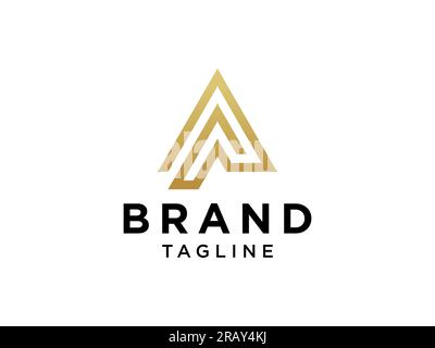 Logo lettera A astratta. Linea triangolo forma geometrica. Elemento modello disegno logo Flat Vector Illustrazione Vettoriale