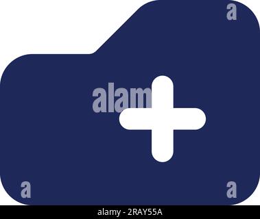 Icona dell'interfaccia utente glyph nera per l'aggiunta alla cartella Illustrazione Vettoriale