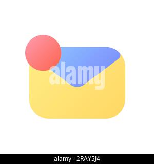 Icona dell'interfaccia utente pixel Perfect flat gradient color di notifica lettera Illustrazione Vettoriale