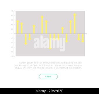 Template elemento UI grafico a cascata Illustrazione Vettoriale