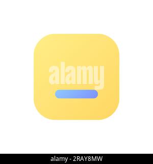 Riduci icona dell'interfaccia utente del colore a gradiente piatto perfetto pixel del pulsante Illustrazione Vettoriale