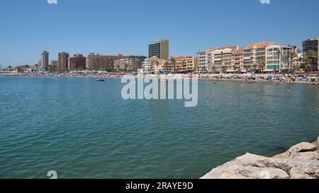 Spiaggia di San Francisco a Fuengirola, Málaga, Spagna. Foto Stock