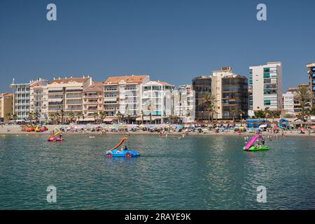 Spiaggia di San Francisco a Fuengirola, Málaga, Spagna. Foto Stock