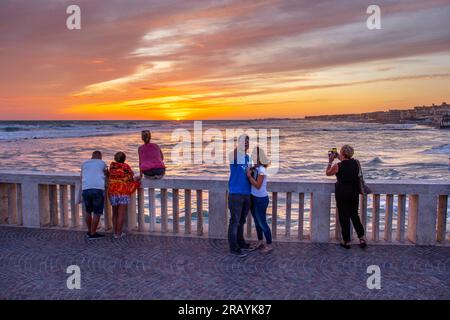 Molo, Lido di Ostia, Roma, Lazio, Italia. Foto Stock