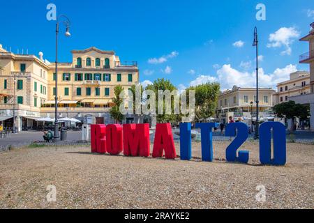 Piazza Anco Marzio, Lido di Ostia, Roma, Lazio, Italia. Foto Stock