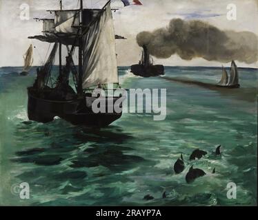 Édouard Manet, francese, 1832-1883 -- Vista marina c. 1864. Foto Stock