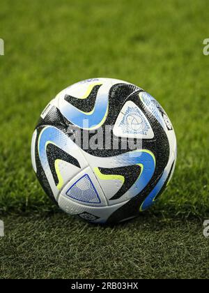 6 luglio 2023. GELSENKIRCHEN - Un pallone durante l'amichevole partita internazionale tra Germania e Colombia alla Veltins-Arena il 20 giugno 2023 a Gelsenkirchen, Germania. AP | Dutch Height | BART STOUTJESDYK Credit: ANP/Alamy Live News Foto Stock