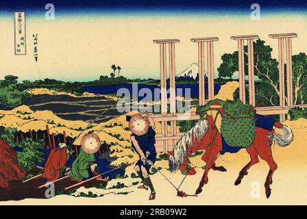 Senju nel Musachi provimce di Katsushika Hokusai Foto Stock