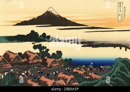 Alba a Isawa nella provincia di Kai da Katsushika Hokusai Foto Stock