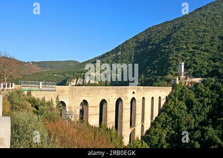 Ponte delle Torri, Spoleto, Perugia, Umbria, Italia Foto Stock