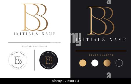 Luxury bb monogramma iniziale lettera di testo Logo Design Illustrazione Vettoriale