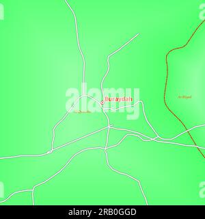 Mappa di Buraydah City in Arabia Saudita Foto Stock