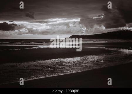 Surfista sulla spiaggia Foto Stock