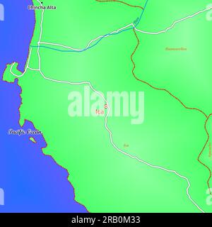 Mappa della città di Ica in Perù Foto Stock