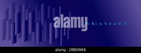 Astratto vettoriale sfondo blu scuro brillante. Linee blu lucide. Striscione orizzontale. Ripetizione delle strisce geometriche. EPS10 Illustrazione Vettoriale