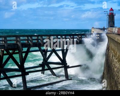 Al porto di Fecamp in Normandia. Foto Stock