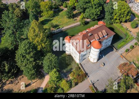 Castello Moated Bad Rappenau, Baden-Württemberg, Germania Foto Stock