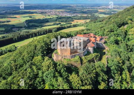 Hohenrechberg Ruin, Rechberg, Schwäbisch Gmünd, Swabian Alb, Baden-Württemberg, Germania Foto Stock