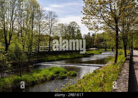 Europa, Polonia, Voivodato della Slesia, Wisla, fiume Vistola Foto Stock