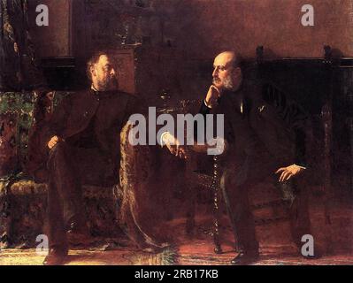The Funding Bill - Portrait of Two Men 1881 di Eastman Johnson Foto Stock
